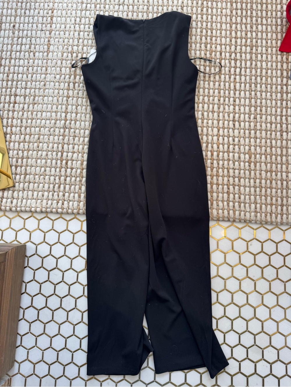 Calvin Klein Black Sleeveless Wide-Leg Jumpsuit
